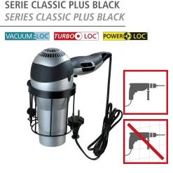 Haartrocknerhalter Classic Plus Black^Wenko New