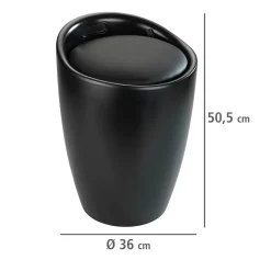 Hocker Candy schwarz mit Wäschesack^Wenko Outlet