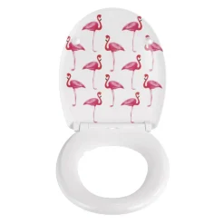 Wenko Premium WC-Sitz Flamingo antibakteriell mit Absenkautomatik