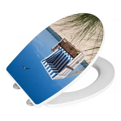 Wenko Premium WC-Sitz Strandkorb antibakteriell mit Absenkautomatik