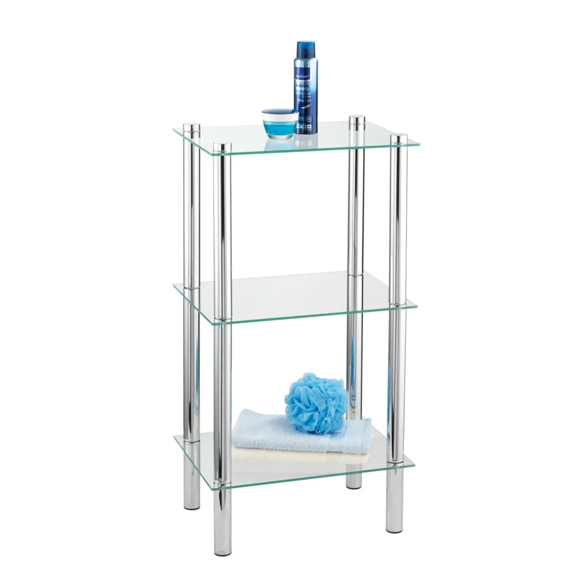 Regal Yago viereckig mit 3 Glasablagen*Wenko Online