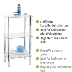 Regal Yago viereckig mit 3 Glasablagen*Wenko Online