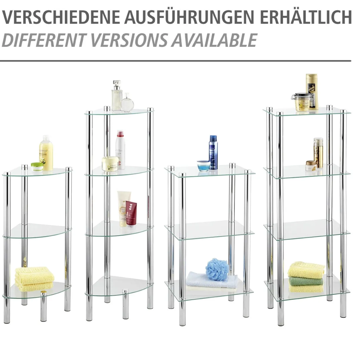 Regal Yago viereckig mit 3 Glasablagen*Wenko Online