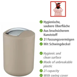 Schwingdeckeleimer Brasil S taupe 2 L^Wenko Sale