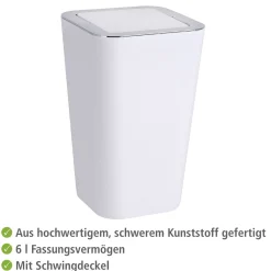 Schwingdeckeleimer Candy weiß 6 L^Wenko Best