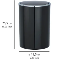 Schwingdeckeleimer Inca schwarz 5 L*Wenko Discount