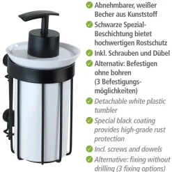 Seifenspender Classic Plus schwarz 185 ml^Wenko Clearance