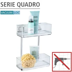 Wenko Vacuum-Loc Wandregal Quadro 2 Etagen