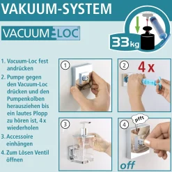 Wenko Vacuum-Loc Wandregal Quadro 2 Etagen