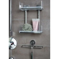 Wenko Vacuum-Loc Wandregal Quadro 2 Etagen