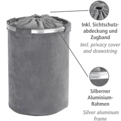 Wäschesammler Cordoba grau 68 l*Wenko Clearance