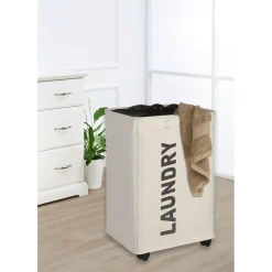 Wenko Wäschesammler Quadro beige 79 l