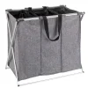 Wenko Wäschesammler Trio grau meliert 130 l