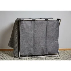 Wenko Wäschesammler Trio grau meliert 130 l