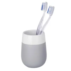 Zahnputzbecher Malta grau/weiß*Wenko Discount