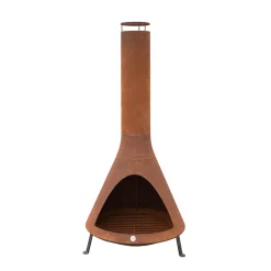 Terrassenofen Gartenkamin inkl. Rauchablass 70x70x160cm Rost^Westmann Outlet