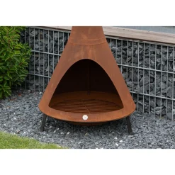 Terrassenofen Gartenkamin inkl. Rauchablass 70x70x160cm Rost^Westmann Outlet