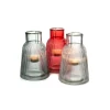 Windlicht sortiert Glas mit Halter für Teelicht BxHxT 14,5 x 23 x 14,5 cm