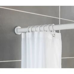 WIZ BIOTECH Teleskop-Duschstange Luz 70 - 115 cm Weiß Ausziehbare Duschvorhangstange aus rostfreiem Aluminium