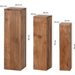 Wohnling Beistelltische 3er-Set, Akazie