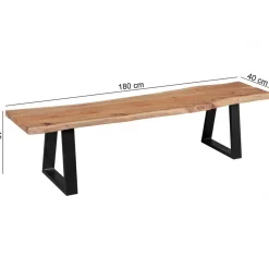 Wohnling Esszimmerbank Gaya 180 x 40 cm Massivholz Akazie