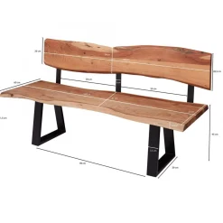 Wohnling Esszimmerbank „Gaya“ 160x83,5x60 cm, Akazie