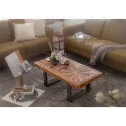 Wohnling Moderner Couchtisch Mango Massivholz 105 x 40 x 55 cm