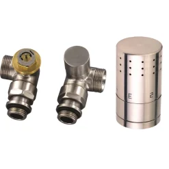 Heizkörper Zubehör Thermostatset Winkelform Typ SX Winkeleck 16 mm Edelstahl^Ximax Discount