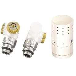 Ximax Heizkörper Zubehör Thermostatset Winkelform Typ SX Winkeleck 16 mm Weiß