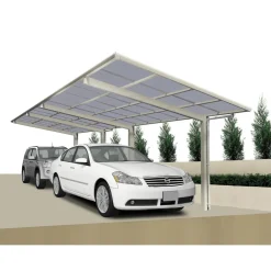 Ximax Carport Alu Linea 80 Tandem Edelstahl-Look