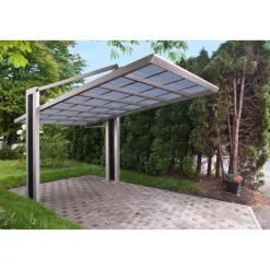 Carport Alu My-Port 150 Typ 3058 Edelstahl-Look SH*Ximax