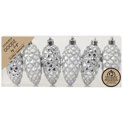 Zapfenset 9cm Silver